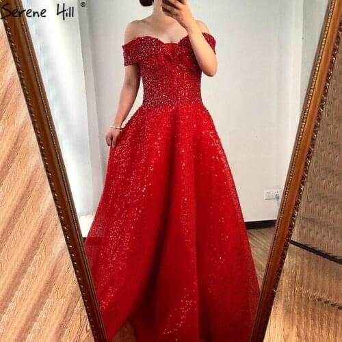 Serene Hill Red A-Line Beading Evening Dresses 2020 Sweetheart High-end Sexy Formal Dress Design LA70717