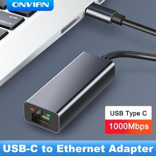 Onvian USB C Ethernet USB-C to RJ45 Lan Adapter for MacBook Pro Samsung Galaxy S9/S8/Note 9 Type C Network Card USB Ethernet