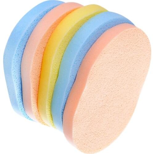 50pcs Wash Face Sponge Facial Cleansing Sponge Fashion Makeup Tools Compressed Pad Powder Puff (Random Color)