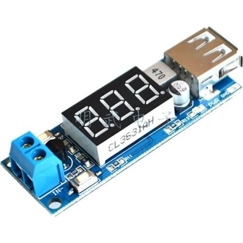 USB Charger LED Step-down Buck Converter Voltmeter Module Low Power DC 4.5-40V To 5V 2A High Efficiency Low Ripple