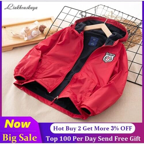 110-150 cm Brand Spring Autumn Boys Coats Kids Jackets Hooded Windbreaker Windproof Waterproof Children Zipper Outerwear Clothes