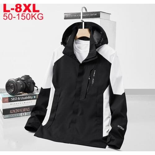 Large Size Mens Waterproof Jacket Outdoor Jackets Men Big 8xl 7xl 6xl Autumn Winter Outwear Windproof Windbreakers Coats Male
