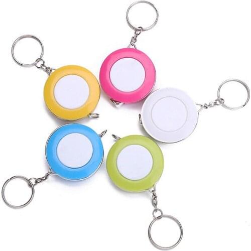 Candy Color Retractable Rolling Ruler Portable Keychain Tape Measure 1.5 Meters Length Clothing Size Sewing Tape Measure Tape