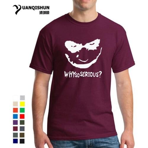 Why So Serious Joker T Shirt Top Quality 16 Colors Fashion Joker Heath Ledger Summer T Shirt Men Casual Cotton Tshirt Tee Unisex