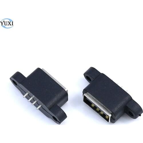 YuXi 1pc USB 2.0 Waterproof Charging Data Tail Plug-in USB Built-in Interface Port Jack Plug Connector Socket