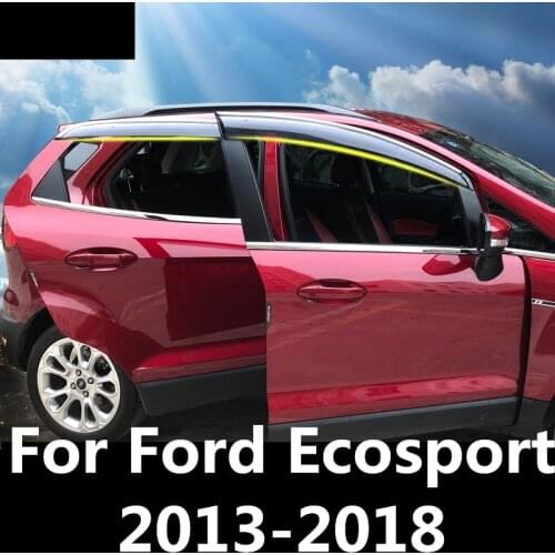 For Ford Ecosport 2013-2018 Chrome Car Window Sun Vent Visor Rain Guards Sun/ rain Shield Exterior decoration Auto Accessories