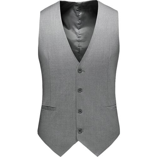 Basic Mens Suit Vest New Single-breasted Solid Business Casual Dress Top High Quality Brand Fashion Mens Clothing Formal Vest