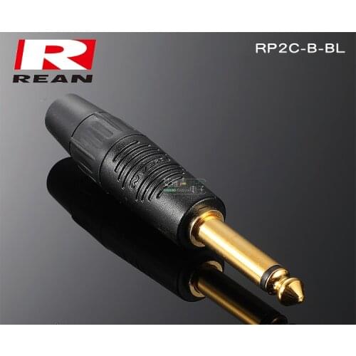 1Pcs NEUTRIKs REAN high-end gold-plated RP2C-B-BL sophomore core 6.5 mono straight plug fever audio and video accessories