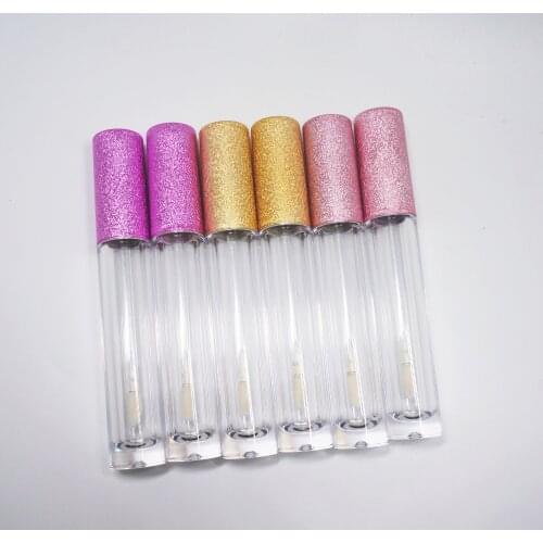 10/20/30/50/100PC 6ml Empty Lip Gloss Tube Plastic Lipgloss Bottle Container yellow purple Cap Cylinder clear Lip gloss bottle
