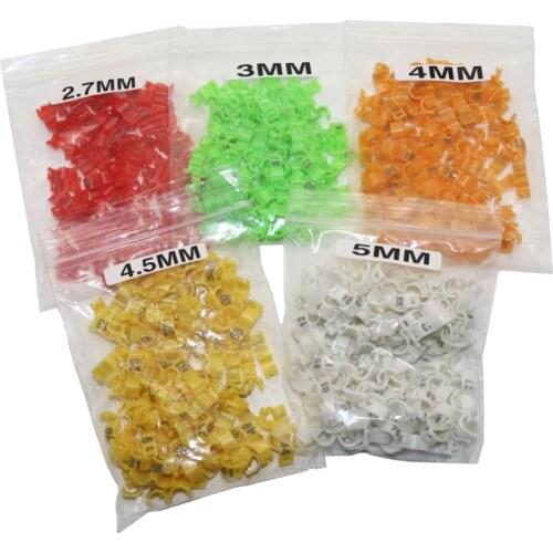 100 Pcs / lot Bird clip ring 2.7mm 3mm 4mm 4.5mm 5mm Plastic foot rings Colorful birds, Acacia birds pigeon All kinds of bird fo