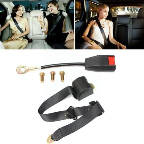 3 Point Retractable AUTO Car Auto-locking Seat Lap Truck Bus Auto Car Van Belt Adjustable Accessories Universal Black Safet T3T8