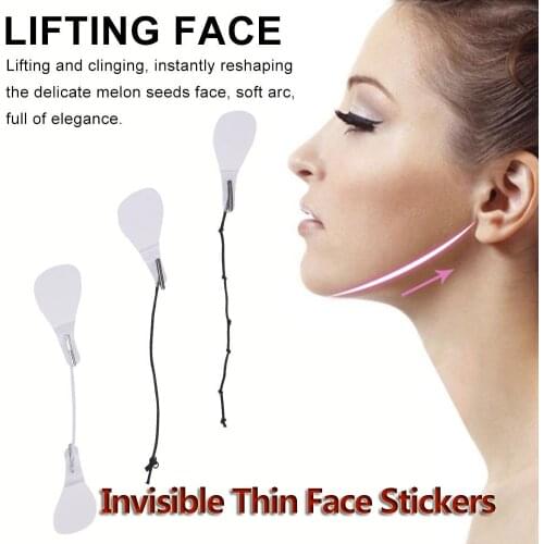 40Pcs Invisible Thin Face Stickers Face Lifting Patches Thin Face Chin Lift Tape V-Shape Face Lift Up Fast Chin Adhesive Tape