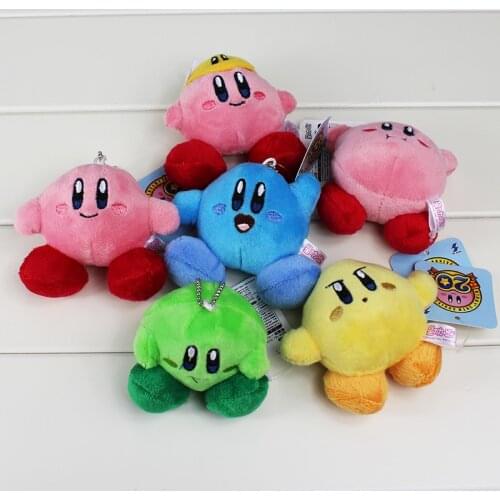 6pcs/set Kirby Stuffed Plush Toy With Key Ring 6cm Free Shipping