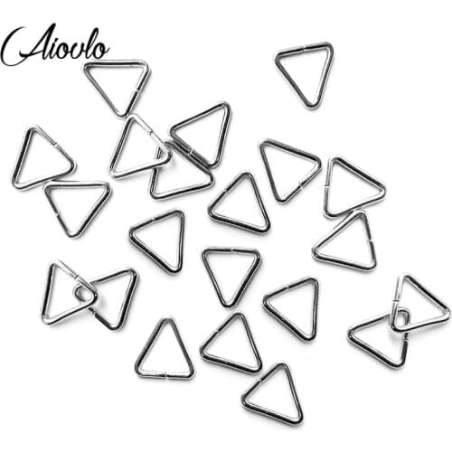 Aiovlo 100pcs/lot Jewelry Making Findings Triangle Open Jump Rings & Split Rings DIY Handmade Jewelry Stainless Steel Connector