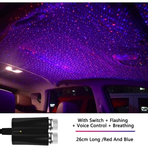 Car Roof Star Light Interior LED Starry Laser Atmosphere Ambient Projector USB Auto Decoration Night Party Decor Galaxy Lamp