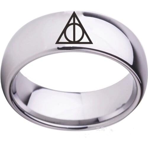 Free Ship Stainless Steel Jewelry Movie Harri Pot Deathly Hallows Ring Fashion Rotated Triangle Ring For Women&Men Jewelry