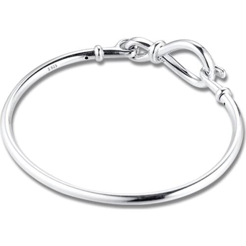 Infinity Knot Bangles 100% 925 Sterling-Silver-Jewelry Free Shipping