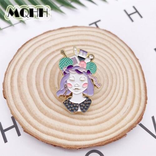Cartoon Character Cute Girl Smiley Enamel Brooch Alloy Badge Denim Clothes Baby Pin Sweet Punk Accessories Woman Jewelry Gifts