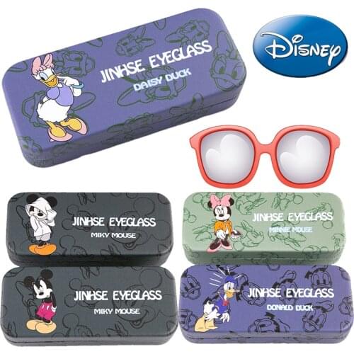 New Disney Mickey Minnie Donald Daisy Sunglasses Glasses Case Ins Girl Boy Eye Portable Simple Anti-pressure Retro Art Storage