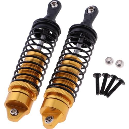 2 Pack Aluminum Alloy Damper Rear Shock Absorber Assembled for 1/10 Traxxas Slash 4x4 4WD Upgrade Part