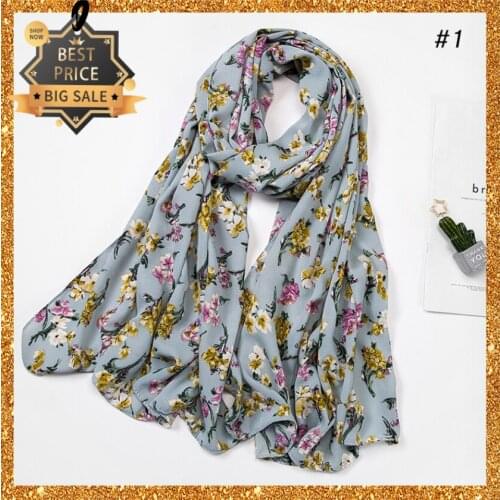 Hijab Scarf Muslin Women Printed Shawl Foulard Femme Musulman Headband Wraps Winter & Autumn Scarves For Ladies Soft Long