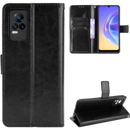 For Vivo v21e Case classic Flip Luxury PU Leather Phone Case For Vivo Y73 2021 Y 73 V2059 Case Cover