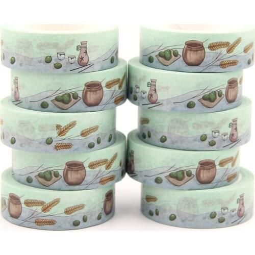 10PCS/lot 15MM*10M Solar Term Summer Wheat Harvest washi tape Masking Tapes Decorative Stickers DIY Stationery School Supply