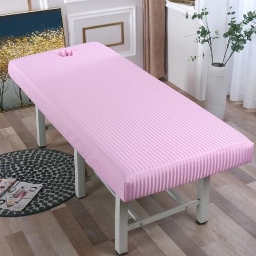 Massage All-round Wrap Fitted Sheet for Beauty Salon Elastic Cover Bed Sheet SPA Bed Cover with Face Hole 4 Sizes