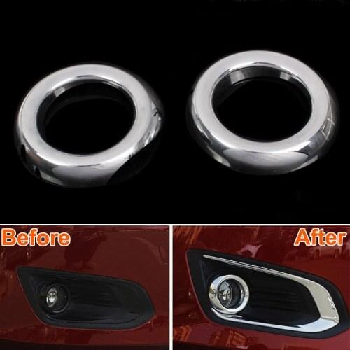 BBQ@FUKA 2Pcs Car Front Fog Lamp Light Cover Trim Decoration Styling Sticker Auto Accessories Fit For Escort 2015