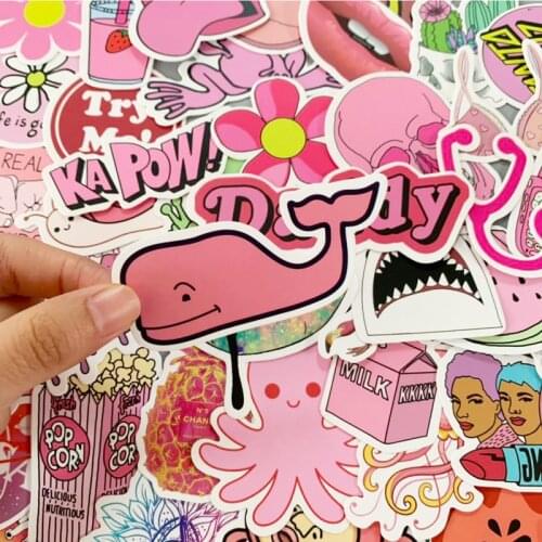 50PCS/Pack Cute Cartoon VSCO Girl Stickers Waterproof to DIY Laptop Suitcase Snowboard Motorcycle Car Decals Toy For Children