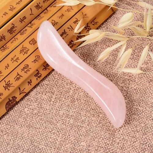 Natural Rose Quartz Gua Sha Acupuncture Massage Stick Therapy Massage Tool Healing Stone Body Chakra Face Massage