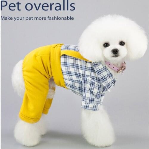 Pet Clothing Dog Clothes Teddy New Gentleman Overalls Dog Clothes for Small Dogs Dog Costumes Yellow Jumpsuit Pet Supplies