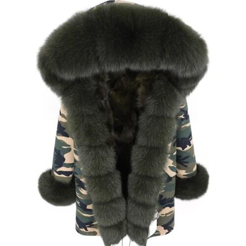 Maomaokong Winter New Womens Clothing Fox Fur Lining Fur Pike Oversized Fox Hair Fur Collar Park Coat