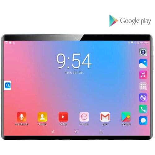 Super Tempered 2.5D Glass 10 inch Android 9.0 tablet pc Quad Core 32GB ROM 1280*800 IPS Screen WIFI GPS DHL Free+64GB TF Card