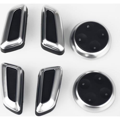 For VW Jetta MK5 Passat B7 CC Tiguan For Audi A4 A6 Q5 Q3 Seat Adjustable Switch Knob 6pcs Matt Chrome
