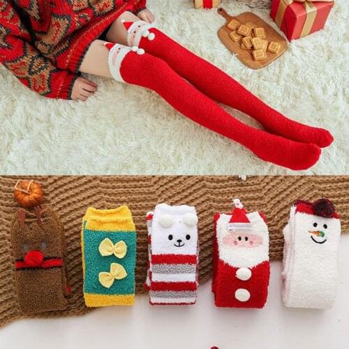 Christmas High Over The Knee Socks Lady Lovely Warm Comfortable Thick Long Socks Winter Christmas Stockings Gifts