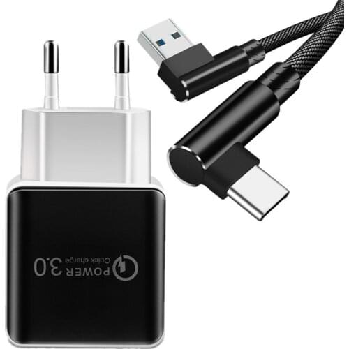 USB Wall Charger QC 3.0 USB Travel Fast Charge Type C Mobile Phone Cable For Realme X50 5G X3 6S Sony Xperia 10 II 1 L1 L2 L3 L4