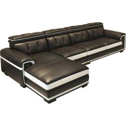 SModern leather sofa leather simple living room corner leather art sofa size apartment combination leather sofa direct sales