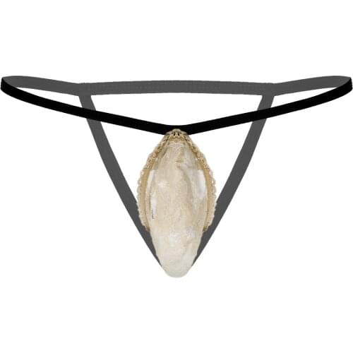 Mens Sissy Underwear Lingerie G-String Thongs Briefs Open Butt T-back Underpants Gay Male Bulge Pouch See Through Sexy Panties