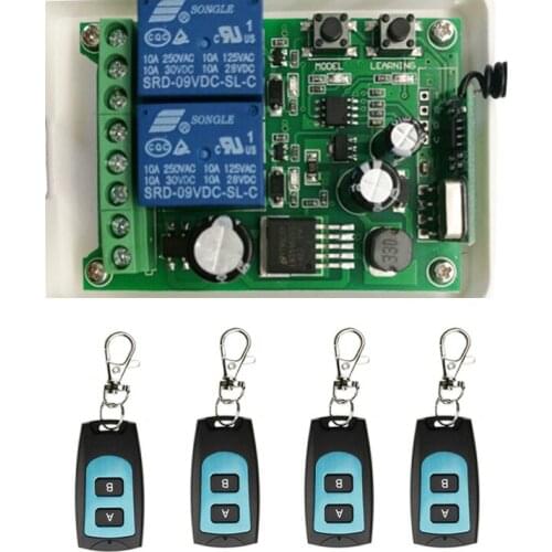 Universal Wireless Remote Control Switch DC12V 24V 36V 48V 2CH 2CH Relay Receiver Module and RF Transmitter Remote Controls