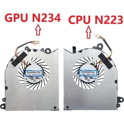 Laptop CPU GPU FAN For MSI WS60 6QC 2OJ 6QH 6QI 6QJ 7RJ MS-16H1 MS-16H3 MS-16H8 PAAD06015SL N223 N234
