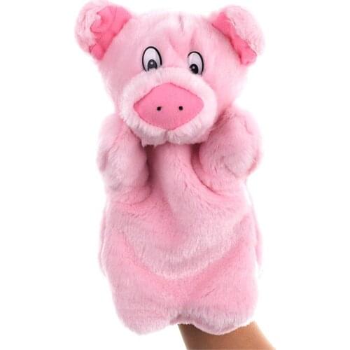 Animal Hand Puppet Pig Puppet Dolls Plush Hand Doll early education Learning Baby Toys Marionetes Fantoche Puppets