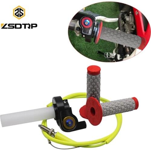 ZSDTRP 7/8" 22mm Twist Throttle Accelerator Handle Grips Cable For CRF KLX TTR 110cc 125cc 150cc 200cc 250cc Dirt Pit Bike