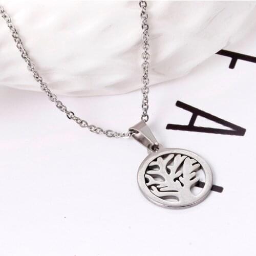 1Pc New Round Tree Of Life Pendant O Chain Chokers Necklaces Stainless Steel Necklace For Vigin Love Jewelry Ali Moda Dropship