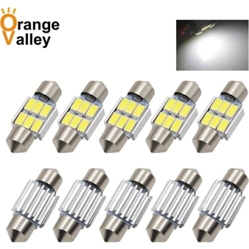 10Pcs High Quality C5W 31mm 36mm 39mm 41mm Festoon 6 SMD 5630 LED CANBUS Error Free Car Auto Reading Lights Interior Lighting