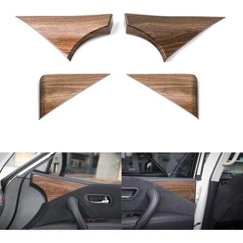 4Pcs/set Car Interior Front and Rear Triangle Cover Trim Stickers Styling For Nissan Patrol 2017+ ABS Accessories