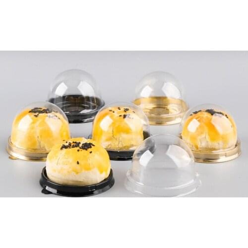 50pcs Mini Cupcake Containers Clear Plastic Cake Box with Dome Lids for Muffin Mooncake Dessert Cheese Pastry