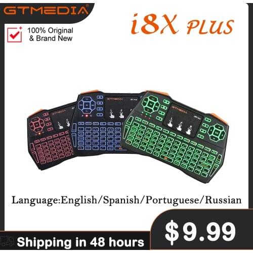 GTMEDIA i8x Plus Mini Wireless Keyboard 3 Colors Backlit RU/EN/SP/PT Version Air Mouse Remote Touchpad for TV Box GTC G5 PC Mac