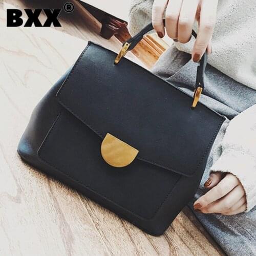 [BXX] High Capacity Bag For Women 2021 Spring Quality PU Leather Ladies Designer Handbags Female Shoulder Messenger Bags HK758