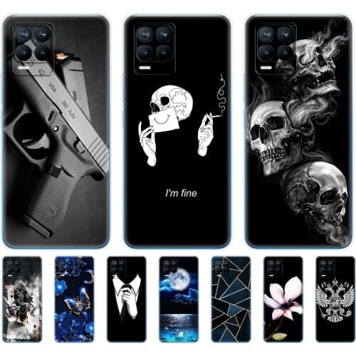 For Realme 8 Case 6.4" Soft Silicon TPU Back For Realme 8 Pro OPPO Realme8 4G RMX3085 Phone Cover Coque Capa Funda Bumper flower